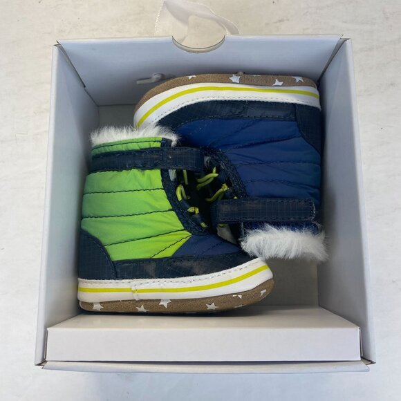 Robeez Baby  Aspen Winter Boots Shoes Unisex faux-fur Size 0-3 Months,Preppy,NEW - Picture 8 of 13